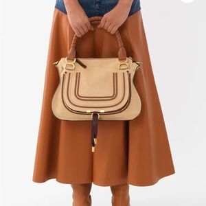 Chloe Marcie Medium Double Carry bag in Soft Tan. NWT